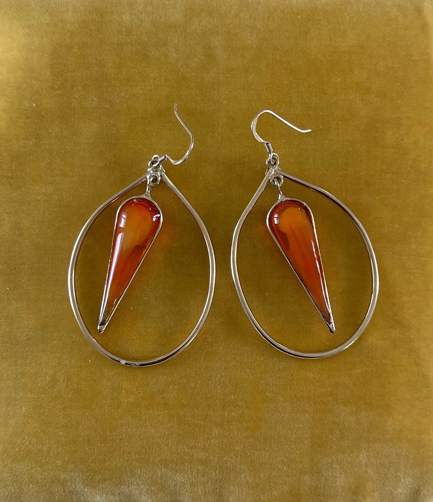 Boucles d'oreilles - Bambou Celeste Orange