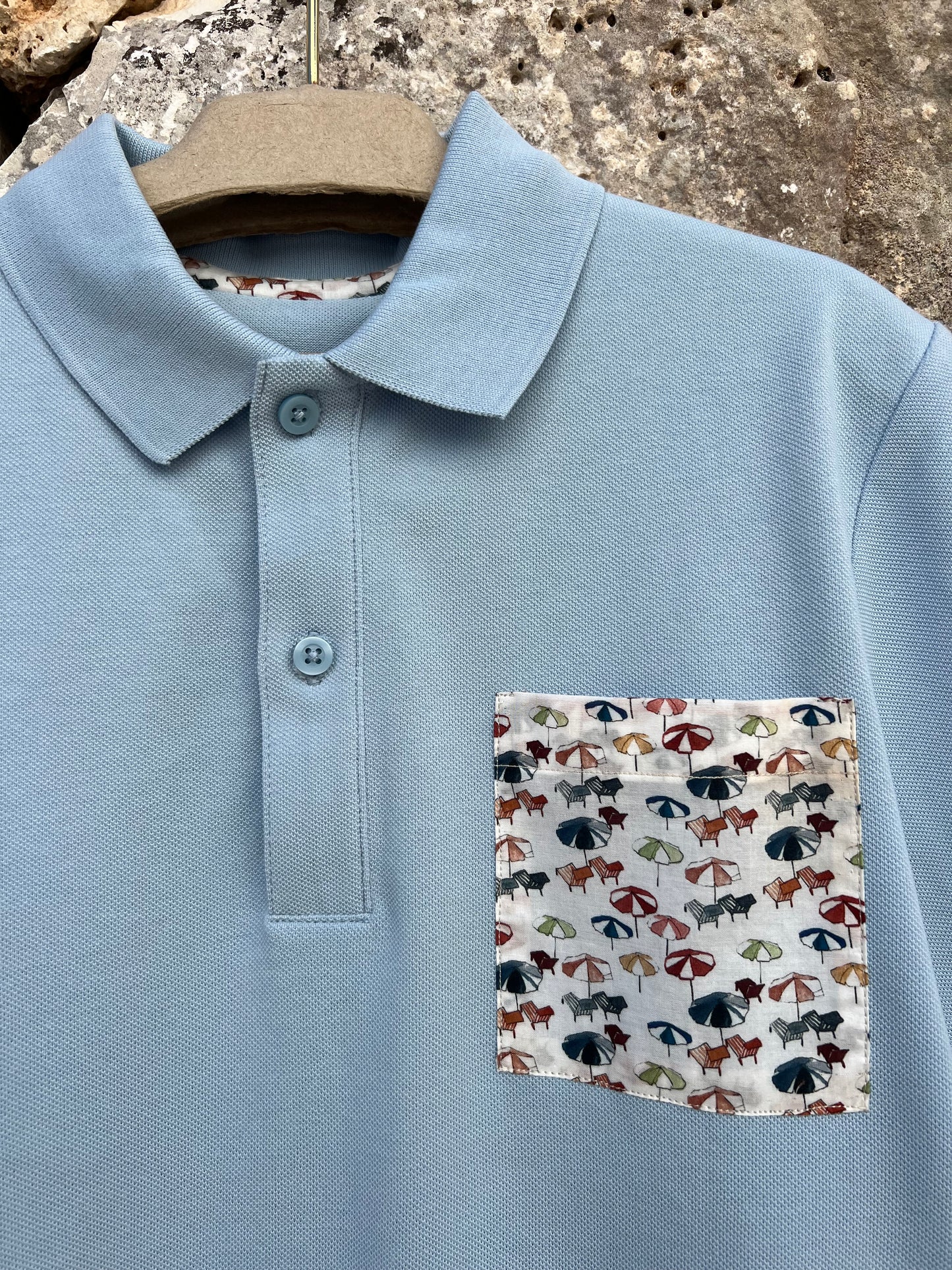 Polo GV - Bleu ciel ombré