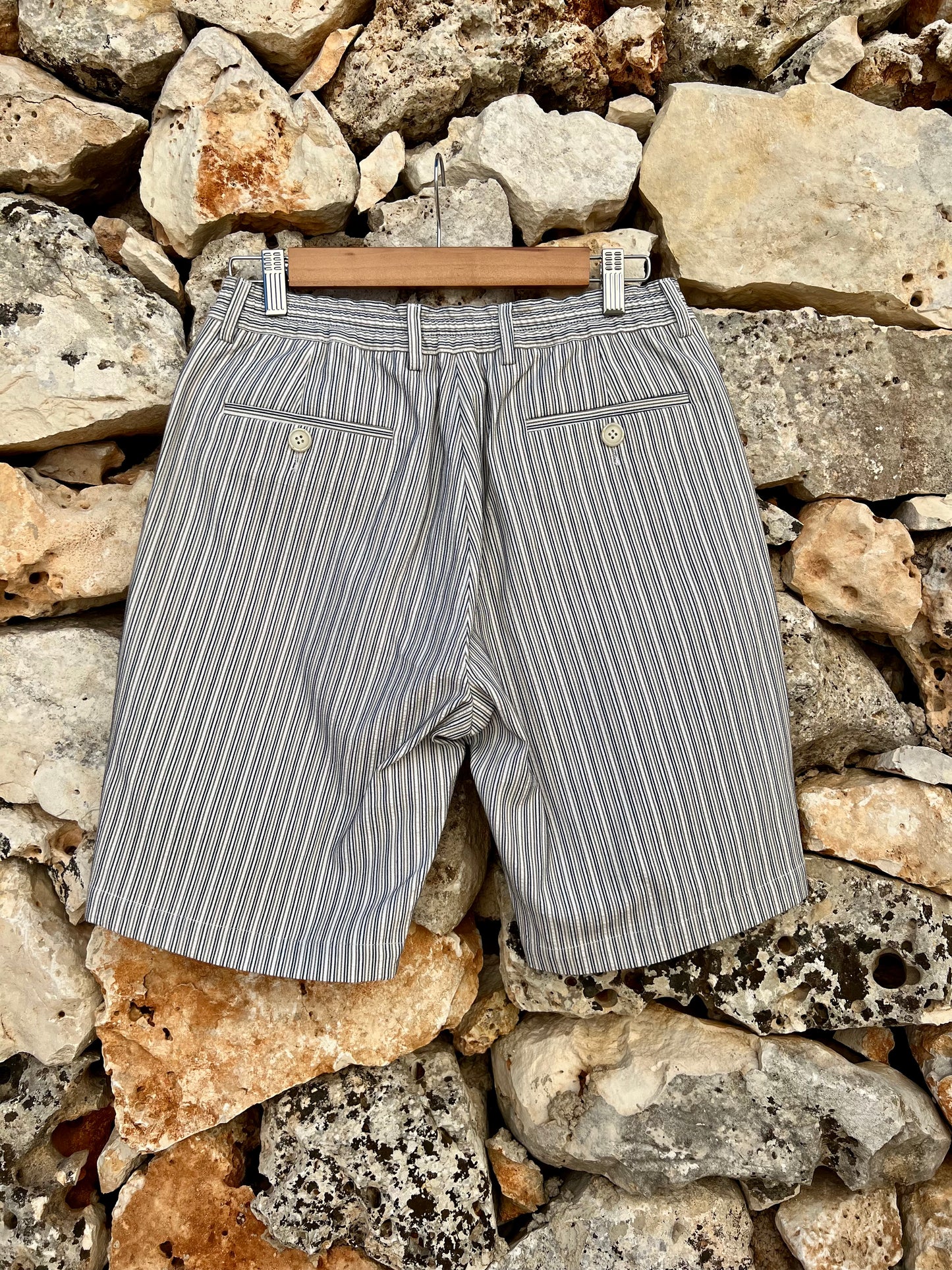 Short Men - ‘Paul’ in Grey, White Stripes