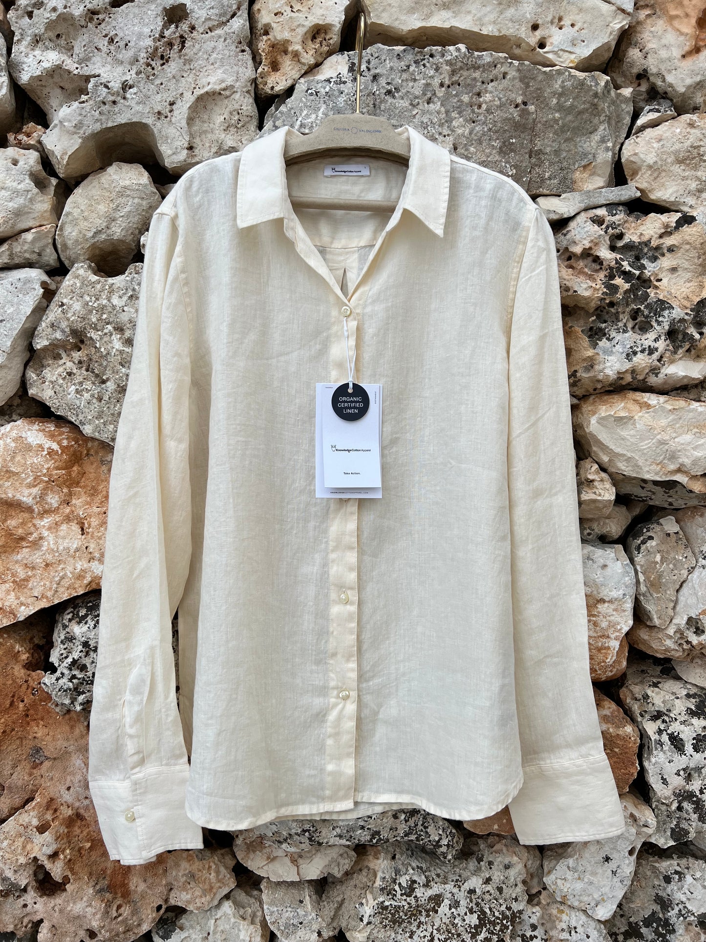 Shirt women - Burrer Cream Long Sleeve Linen