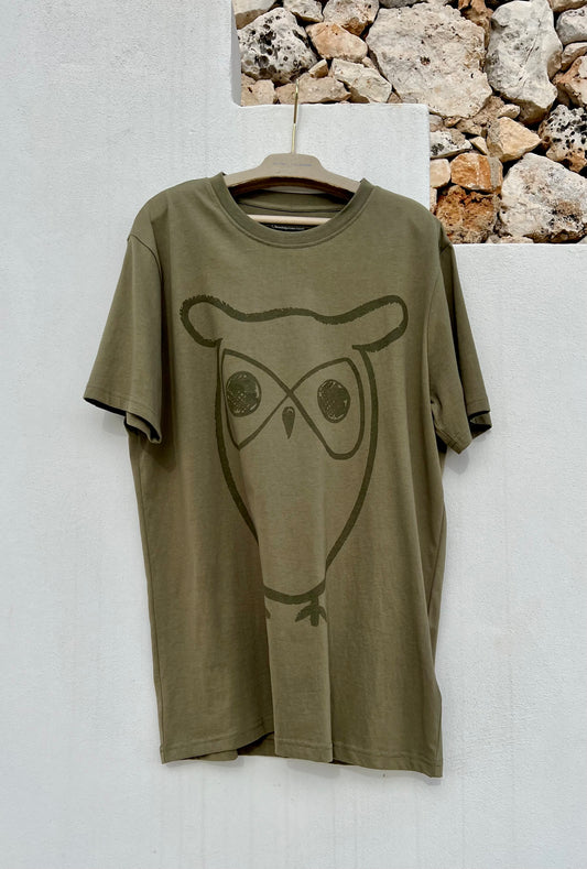 T-shirt - Big Owl Khaki Unisex