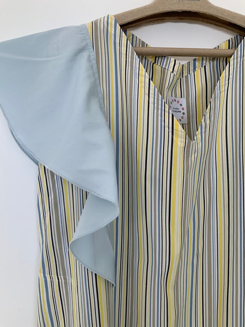 Dress - FARFALLE - Blue & Yellow Stripes