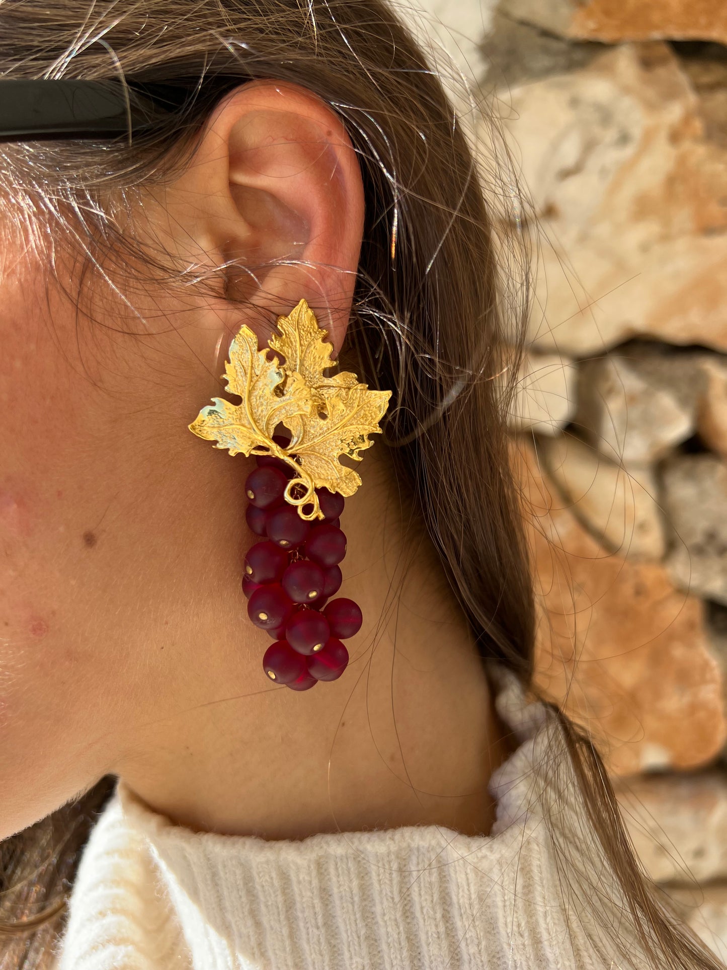 Earrings - ADILE BURGUNDY