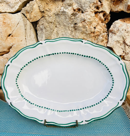 Plate - Serving Platter White and Green