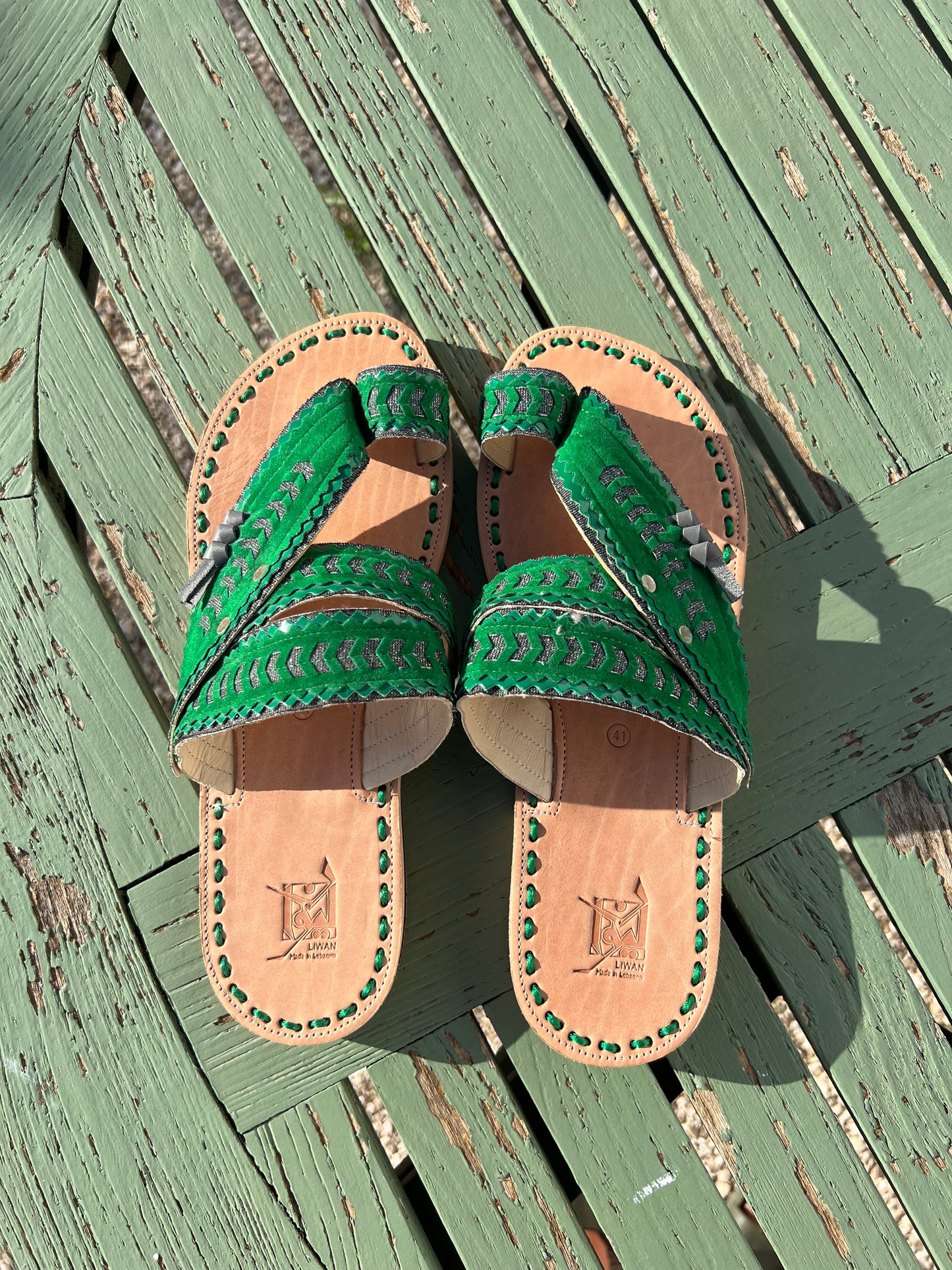 Shoes Women - Liwan Shiny Green Jinane Sandals