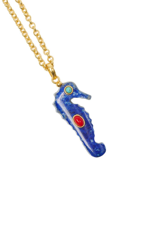 Collier- Cavalluci Marini sintetico Blu